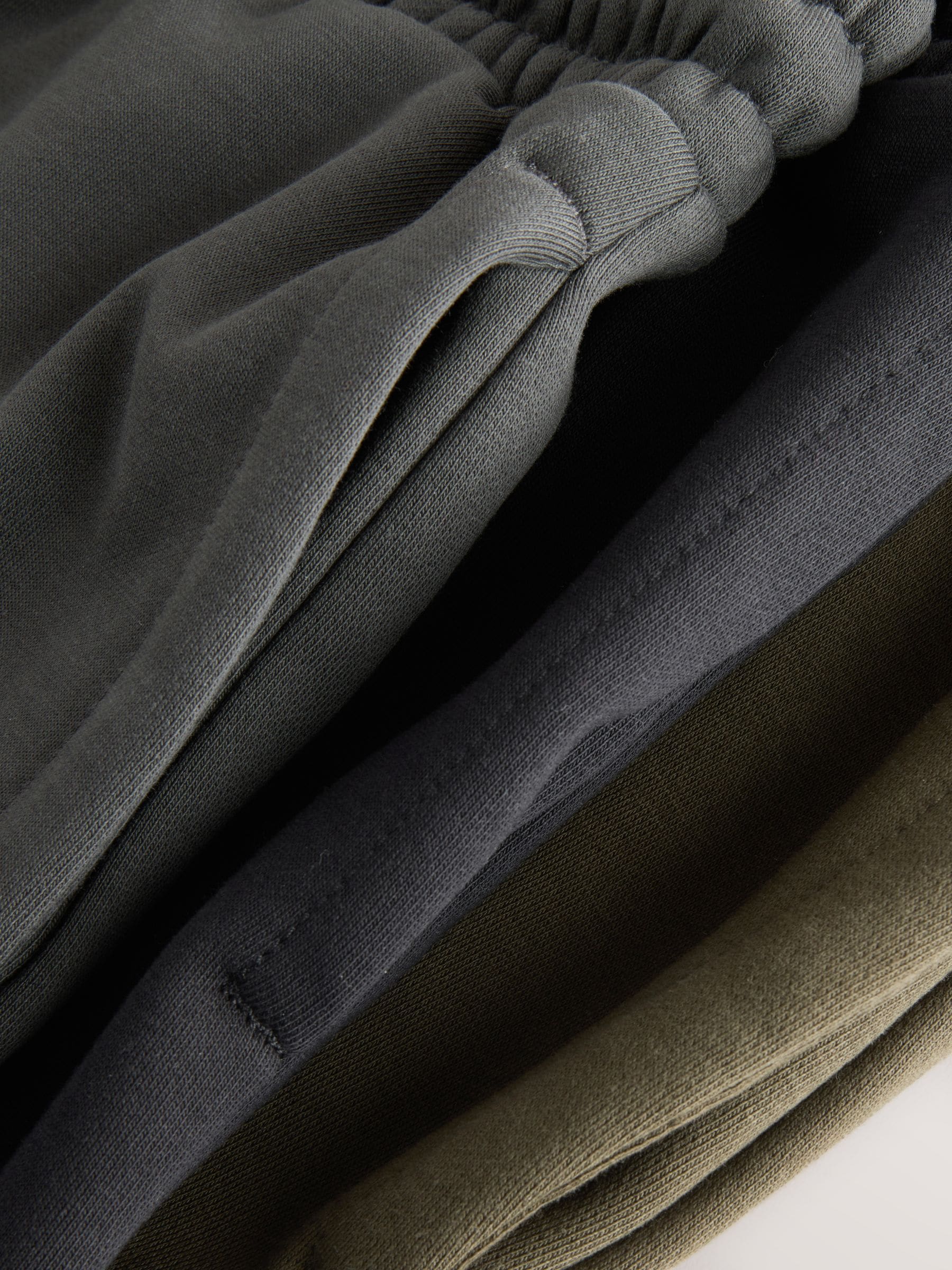Zwart/leigrijs/kakigroen - Set van 3 jersey joggingbroeken met hoog katoengehalte