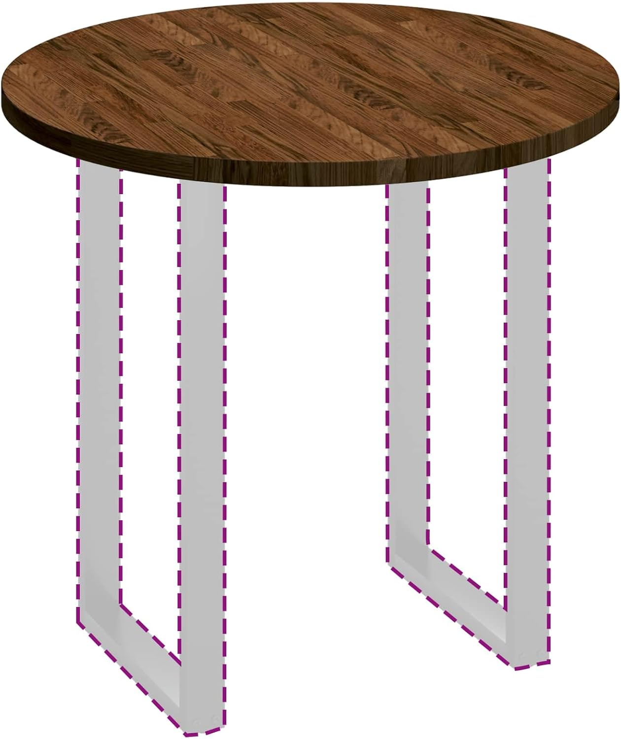vidaXL Tischplatte Dunkelbraun Ø 80 x 2,5 cm Massivholz Eiche, Moderner runder Eichen-Tischplatte, wendbares Design, stylische Essfläche, praktisches Möbel für Wohnzimmer