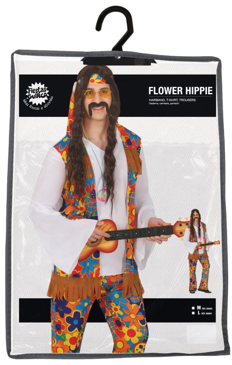 Hippie 60S Kostuum Heren Bloemen 3 delig