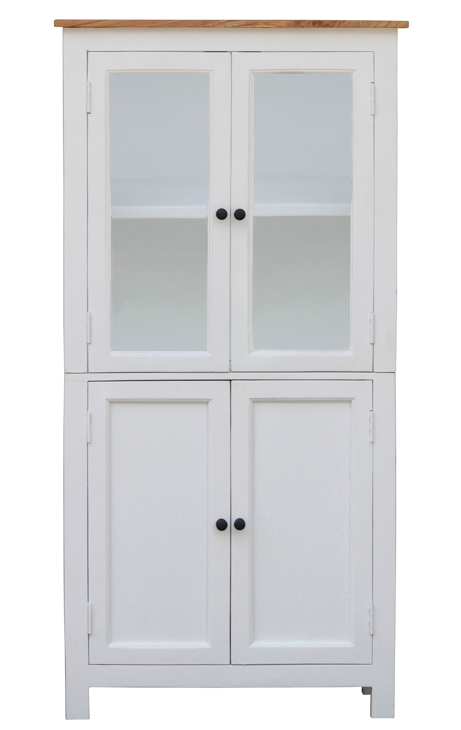Schrank Vitrine Holz KATHRINE 75 x 150 cm
