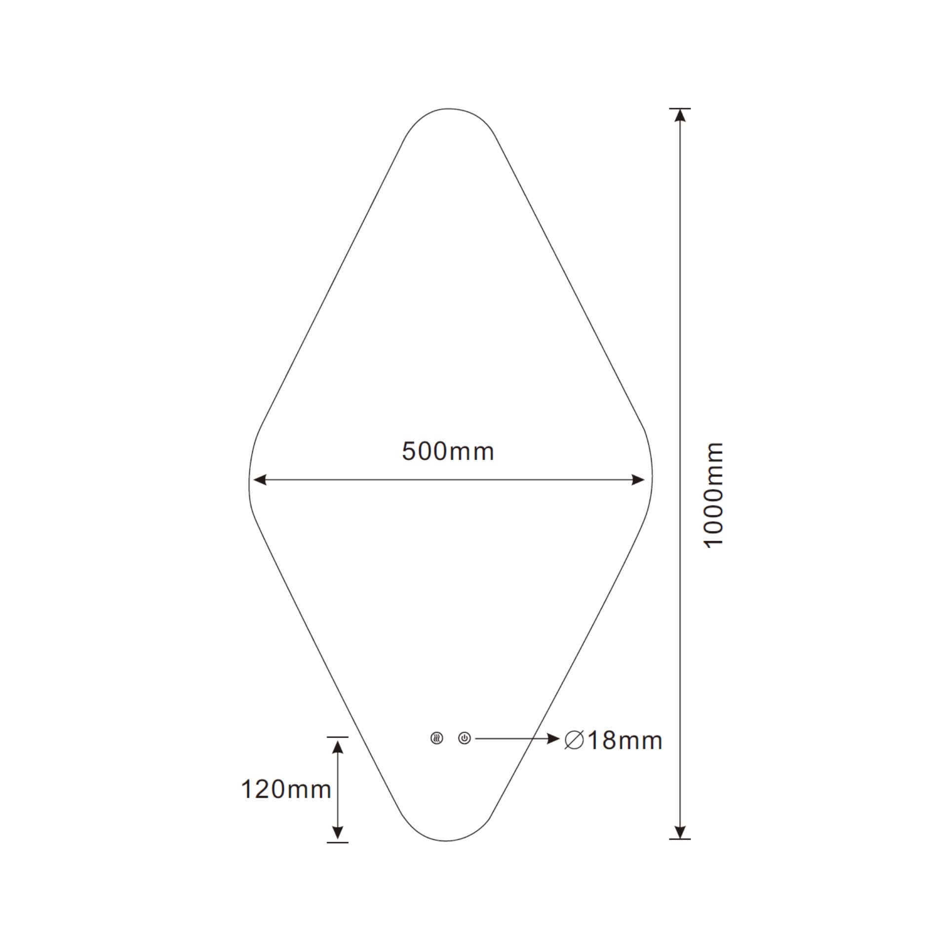 Best Design Wieber LED spiegel ruitvorm met spiegelverwarming 100x50cm
