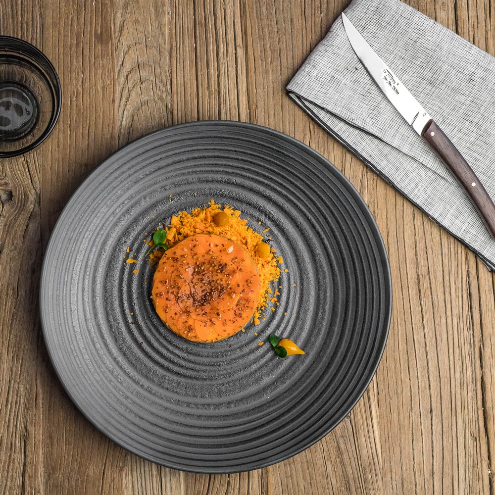 Assiette plate Moon noir 27 cm (lot de 6) Table passion