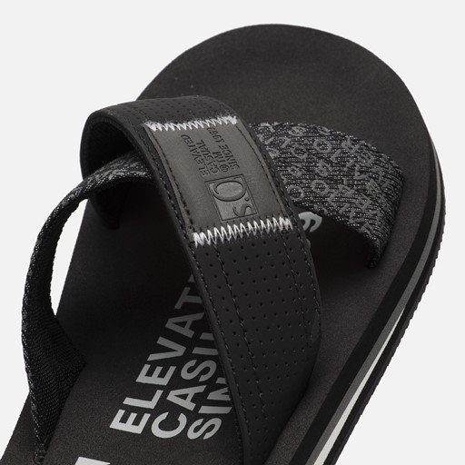S.Oliver Slippers zwart Textiel