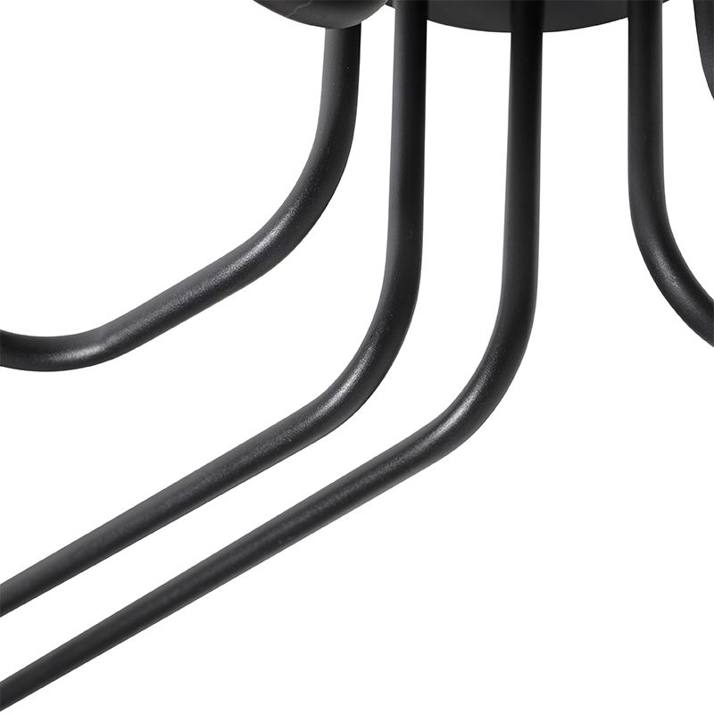Design plafondlamp zwart 8-lichts - Facile