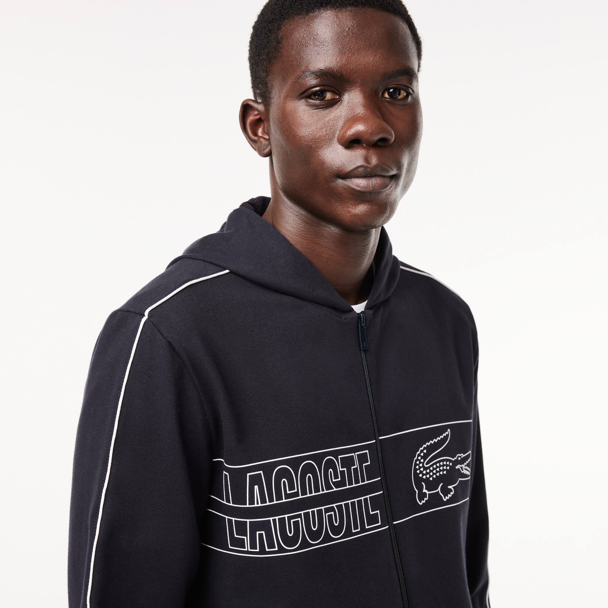 Sweatshirt d'intérieur à capuche avec inscriptions Vêtements d’Intérieur - Bleu - Lacoste - Homme