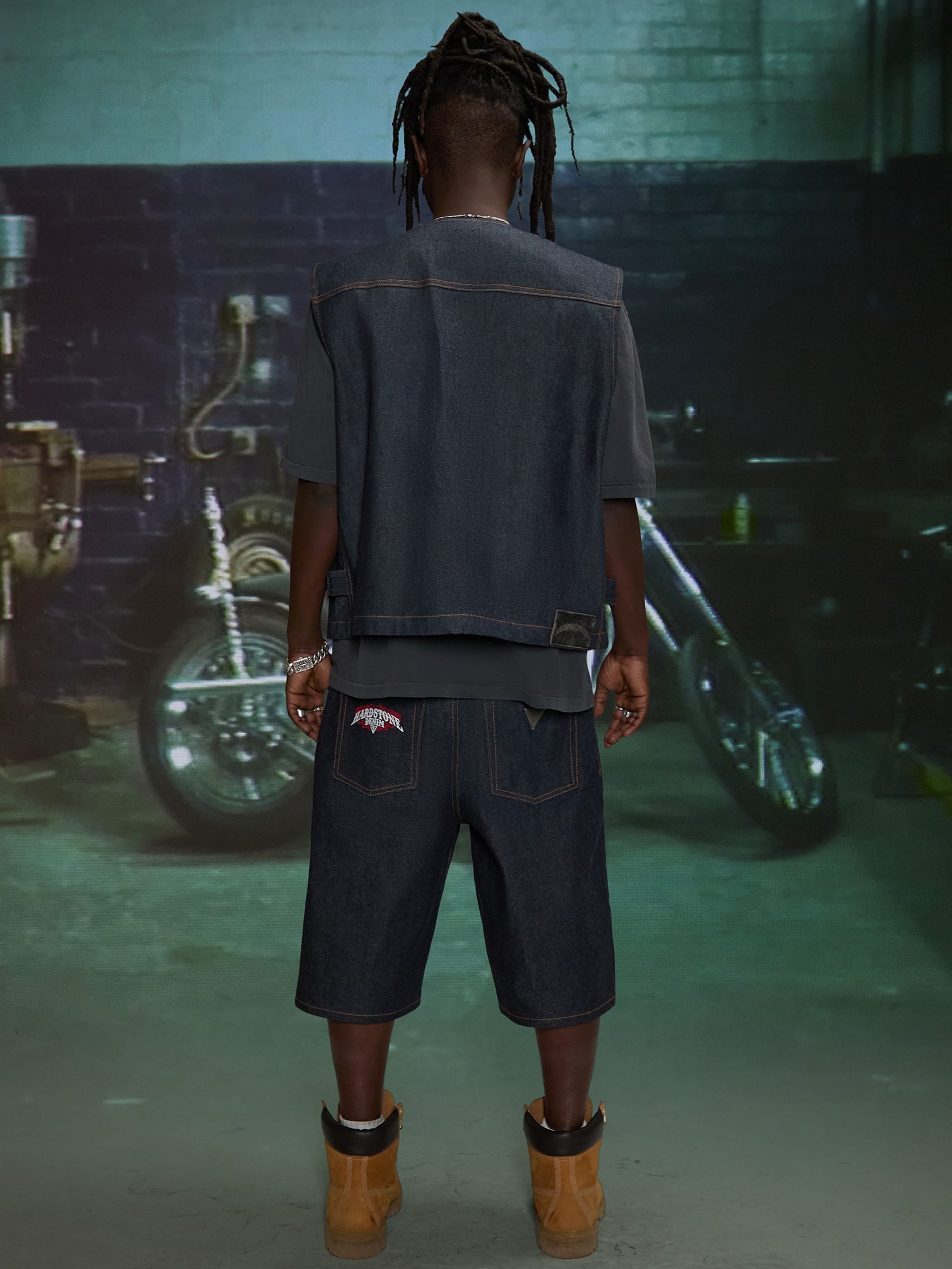 Colete HARDSTONE em denim cru