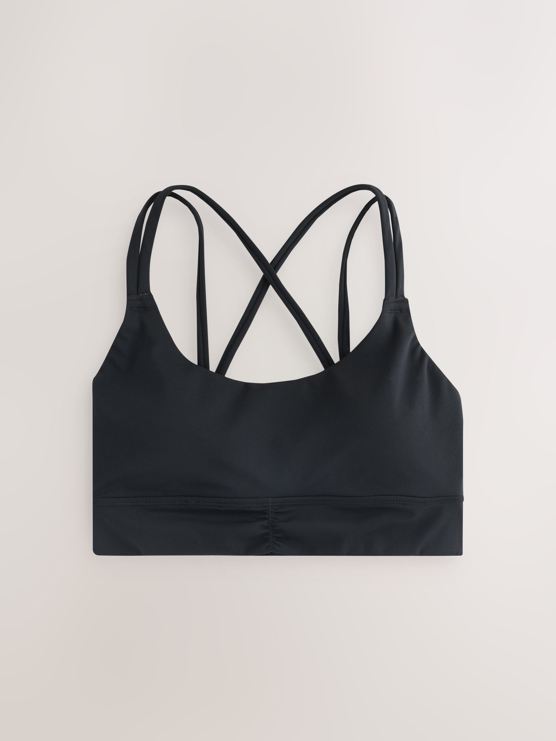 Zwart - Medium impact sportbeha met bandjes achter