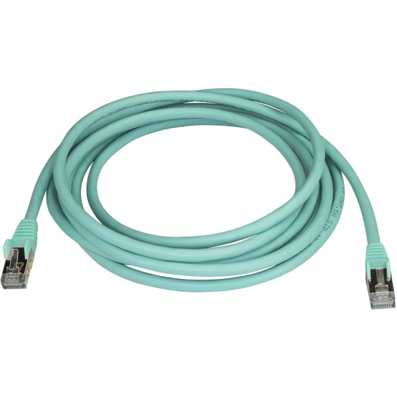 StarTech.com Câble réseau Cat6a STP blindé sans crochet de 3 m - Aqua