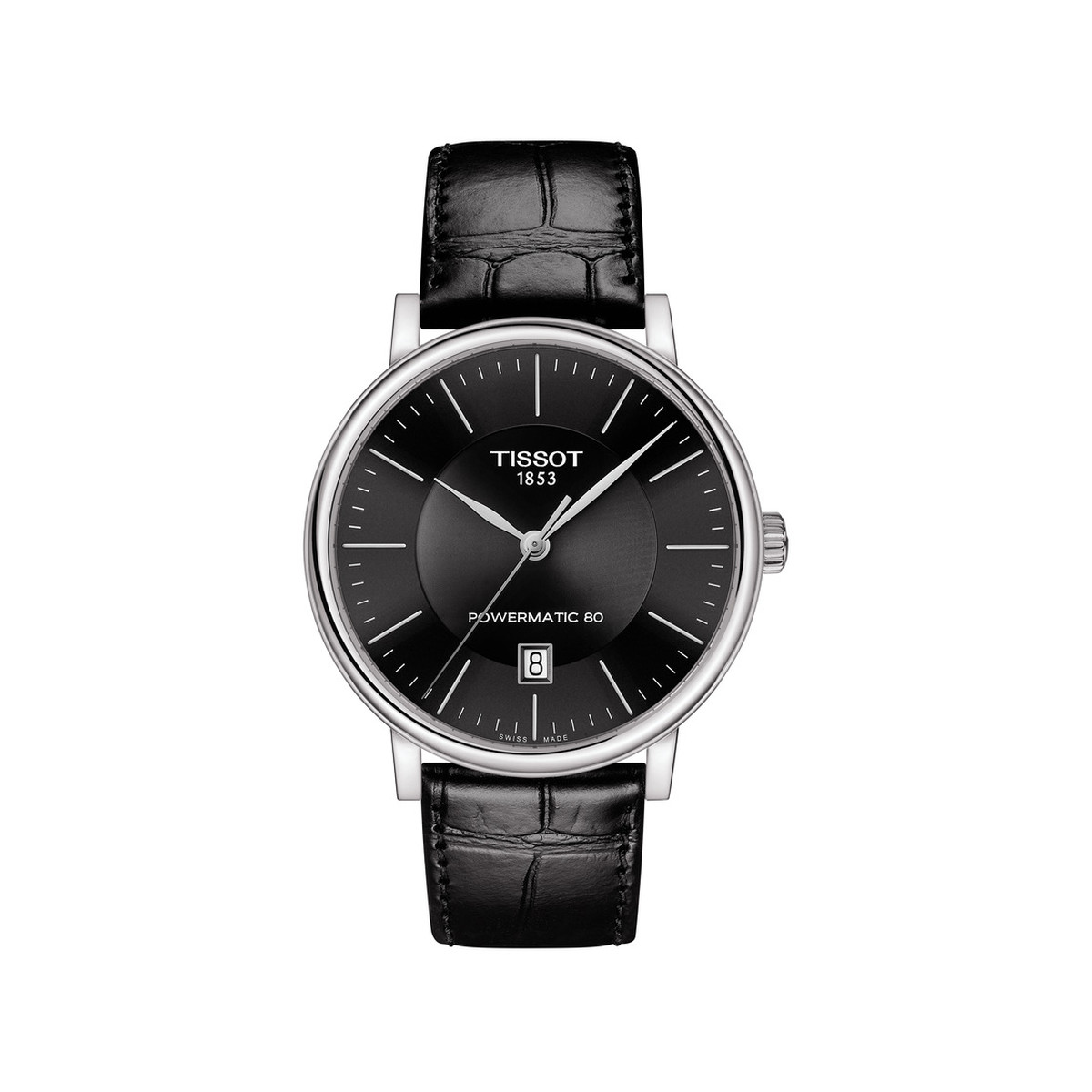 Montre Tissot homme automatique acier cuir noir