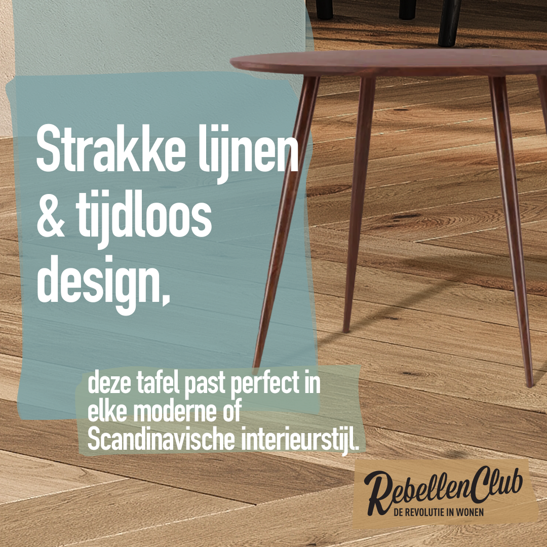 Rebellenclub Havdhem Eetkamertafel - Ã¸100 cm - Walnoot