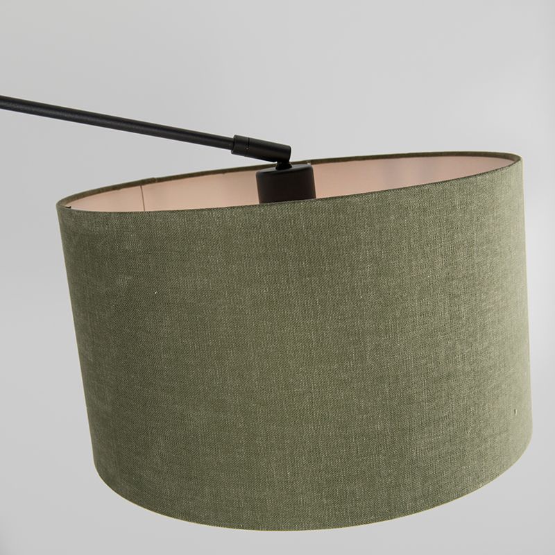 Hanglamp zwart met kap 35 cm groen verstelbaar 2-lichts - Blitz