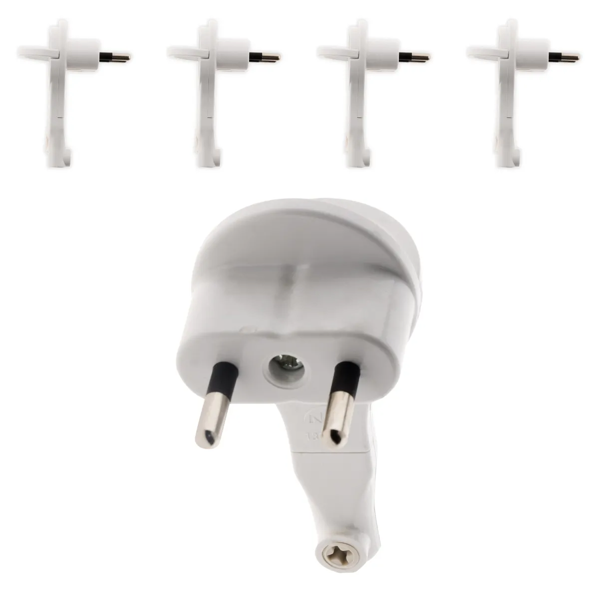 Zenitech Fiche mâle 2P 6A extraplate - Lot de 5 - Blanc