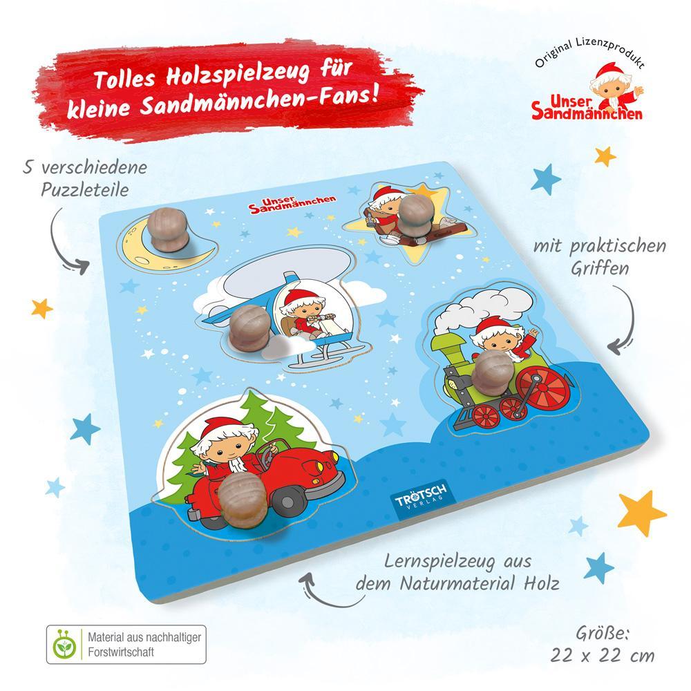 Unser Sandmännchen - Trötsch Unser Sandmännchen Holzlegespiel Fahrzeuge