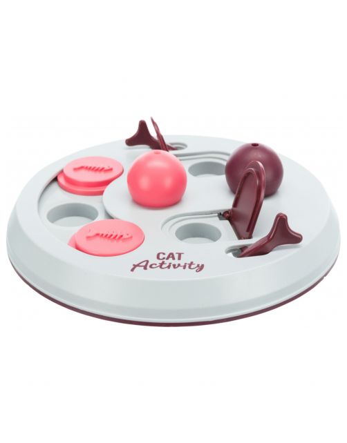 Trixie Activity Flip Board - Kattenspeelgoed - Ø23 cm Beige Roze Lila
