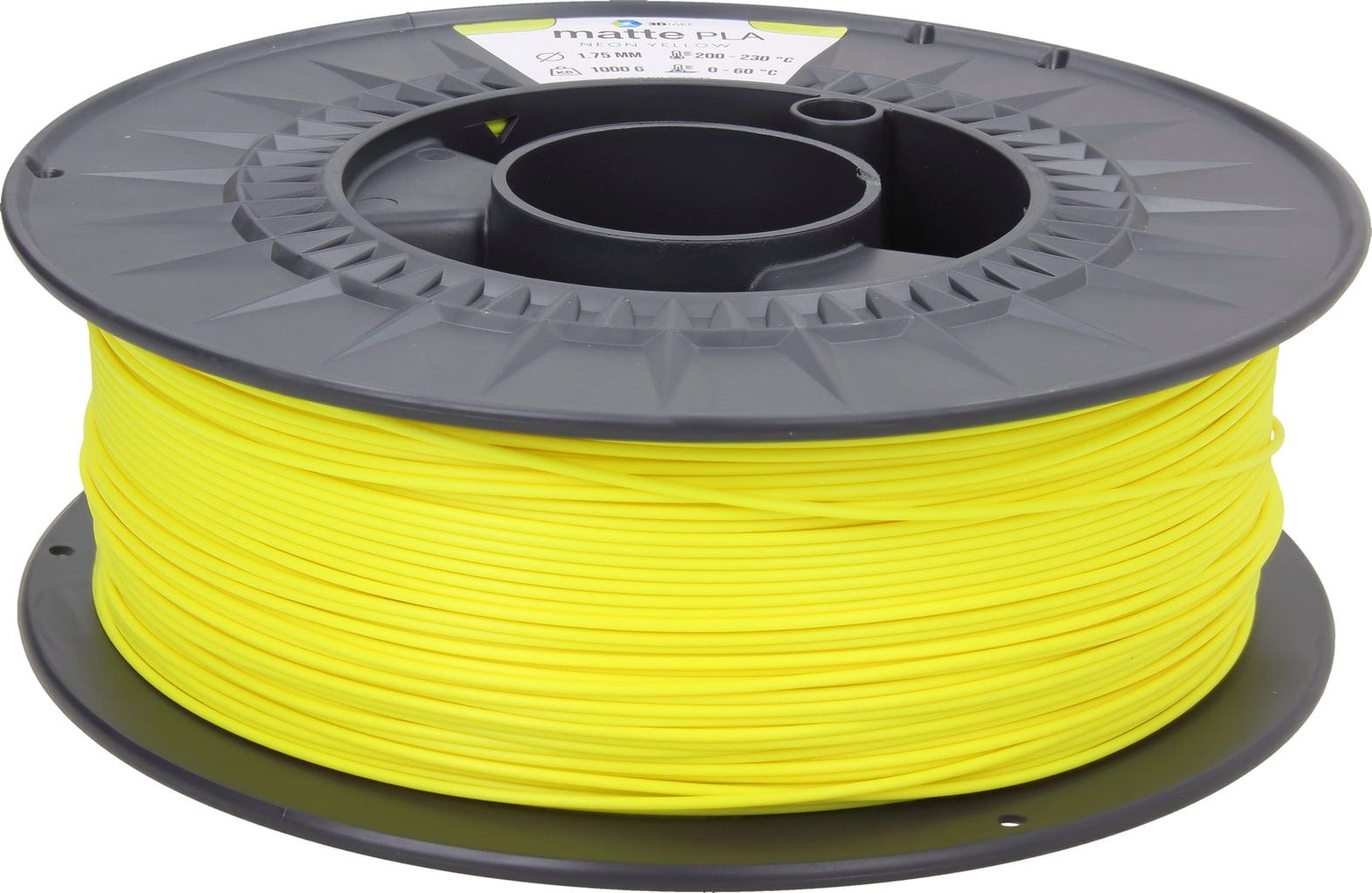 3DJAKE  mattePLA Neon Gelb, 1,75 mm / 1000 g    Leicht zu druckendes PLA mit mattem Finish in Neon Gelb