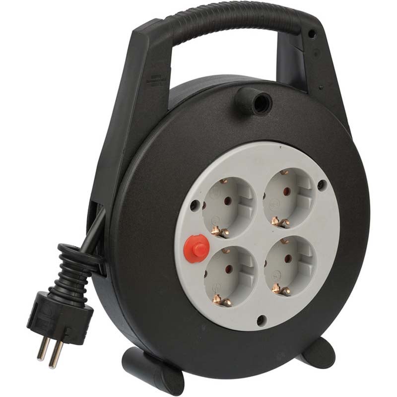 Brennenstuhl Vario-Line 1092200 kabelhaspel 4-voudig binnengebruik 5m zw/gr