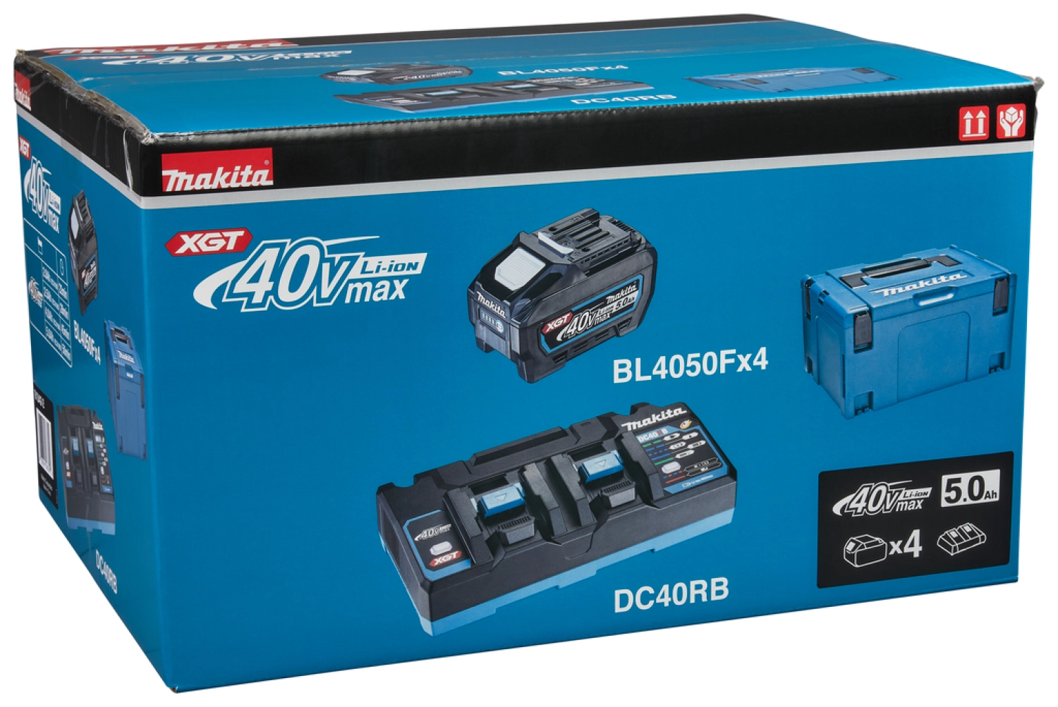 Makita 191U42-2 40V XGT Li-Ion accu starterset (4x 5.0Ah)   duolader in Mbox