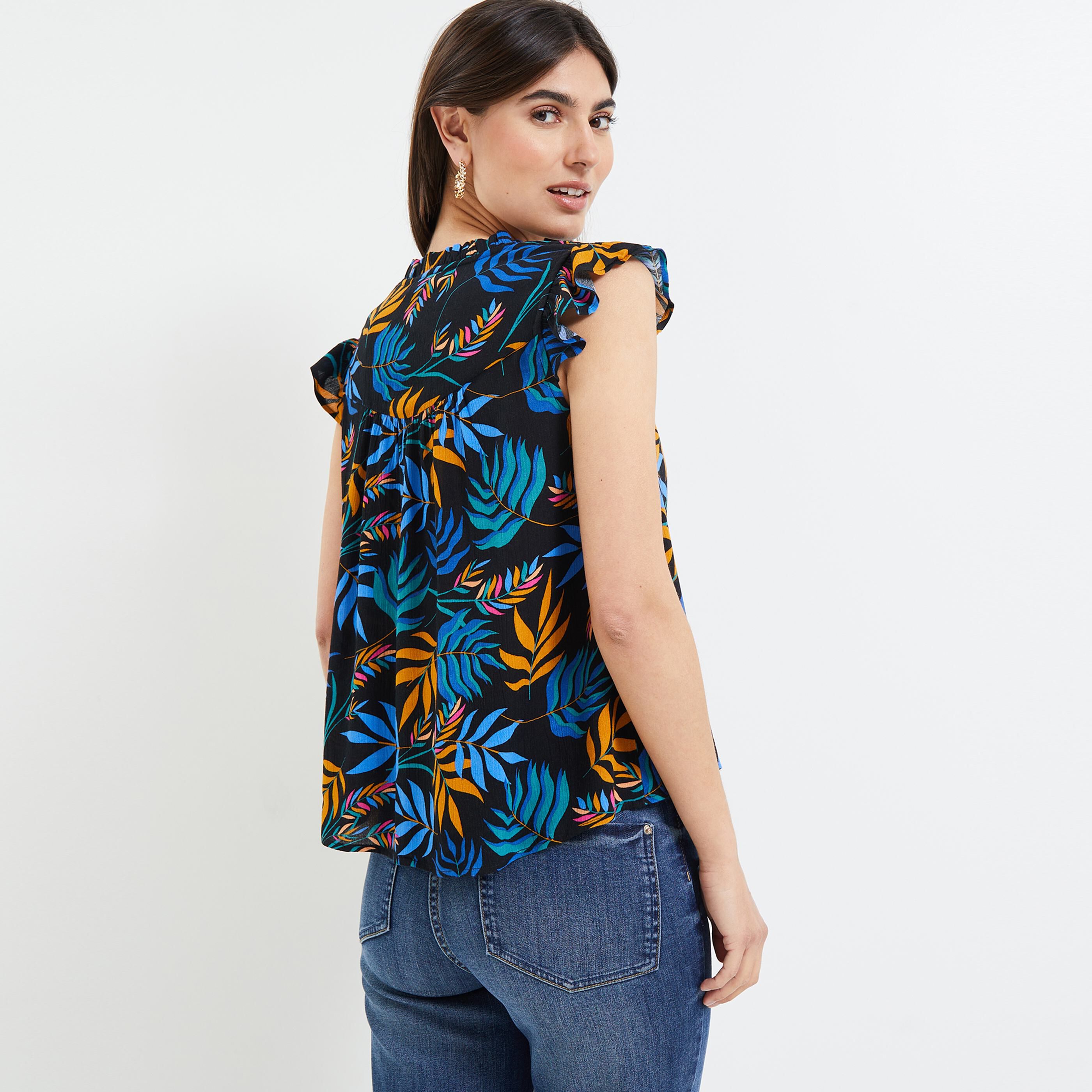 Blouse imprimée femme - NOIR