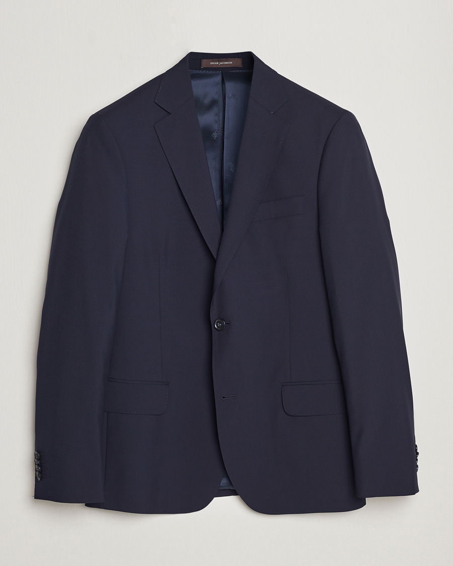 Oscar Jacobson Edmund Wool Blazer Blue