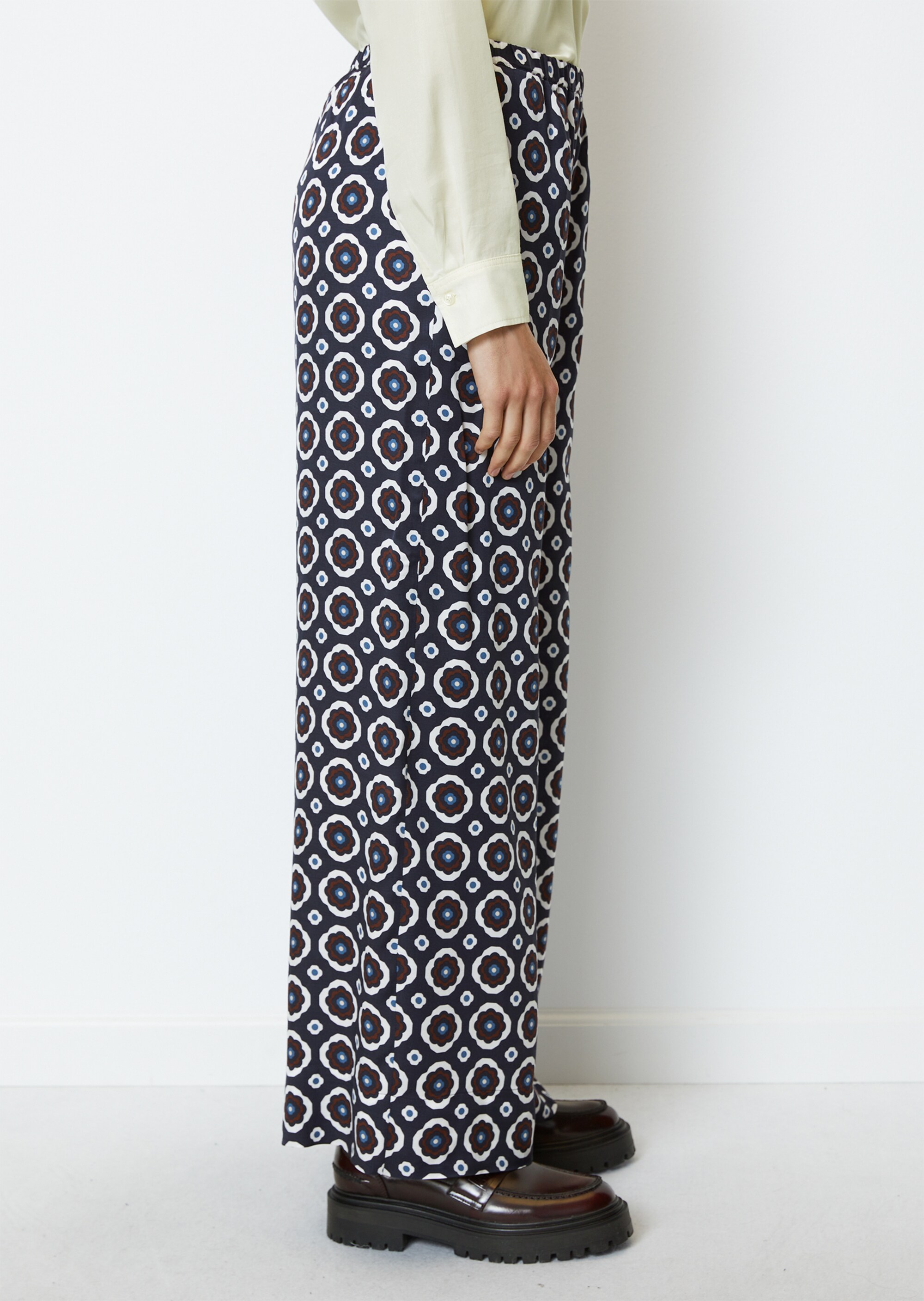 Bedruckte Wide Leg Pants aus Viskose-Twill