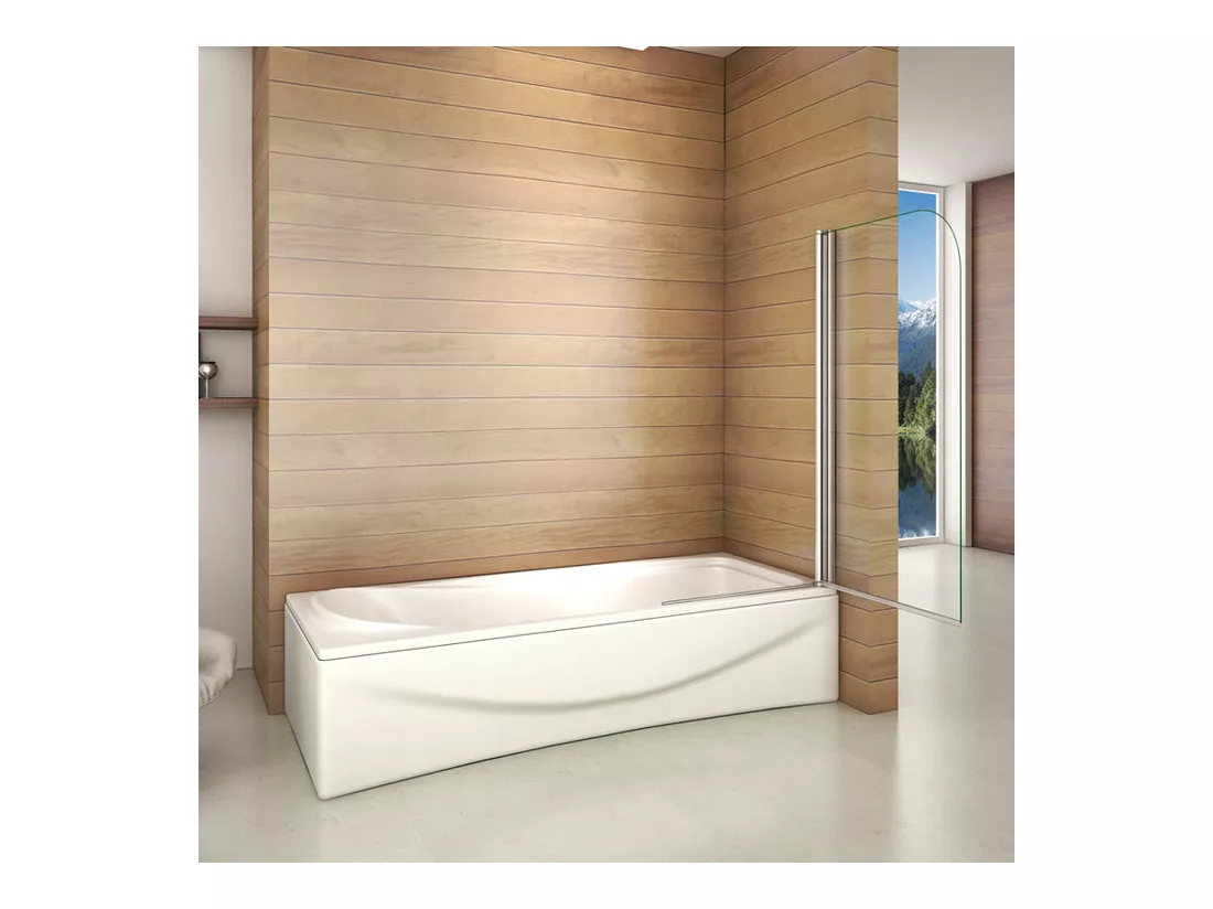 Pare-baignoire 70x130cm en 5mm verre anticalcaire, paroi de baignoire pivotant 180°Hauteur 130cm