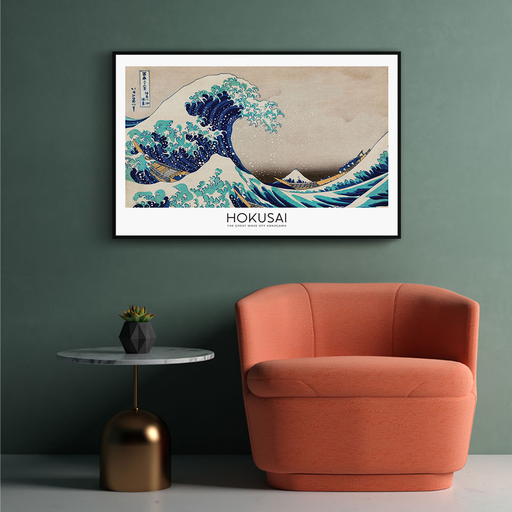 Walljar poster ingelijst - Katsushika Hokusai - The Great Wave Poster ingelijst - 50 x 70 cm