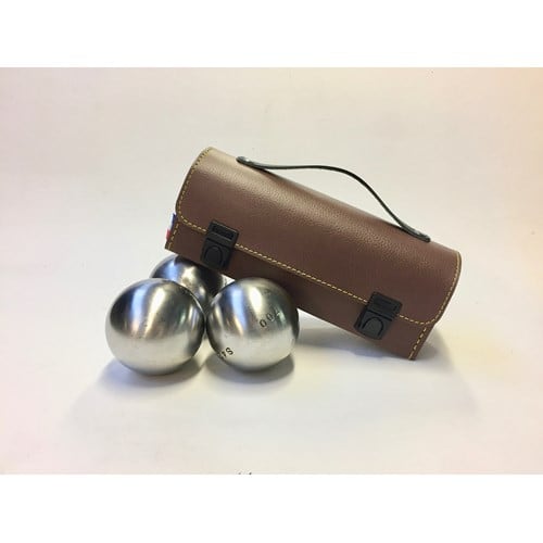 Sacoche pour 3 boules de golf  - marron