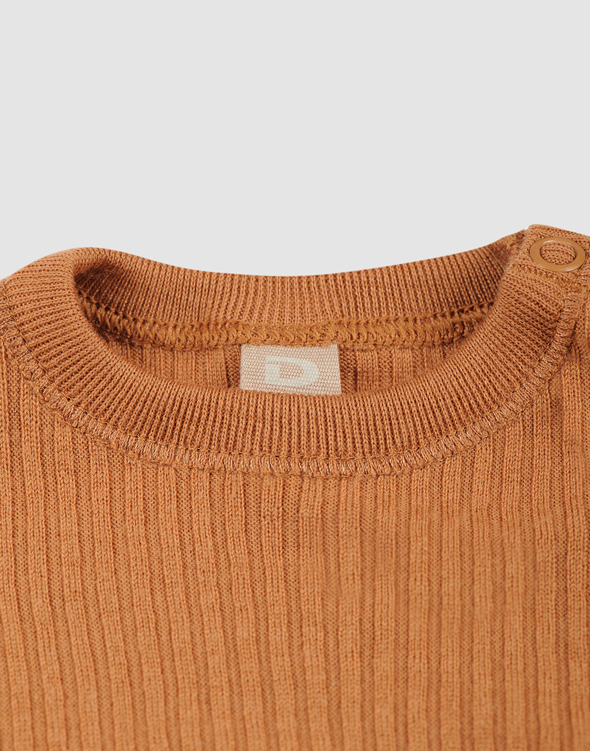 Shirt van merinowol voor baby's in Karamel