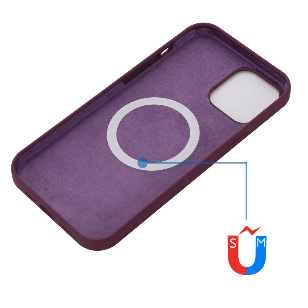 iPhone 14 MagSafe Soft Silikon Case Hülle - Weinrot