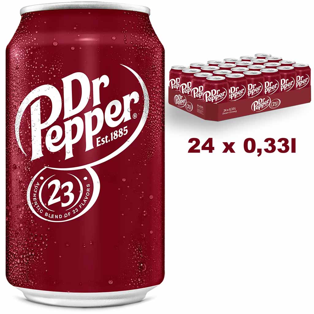 24x Dr Pepper Cola DOSE 0,33l MHD:16.9.25