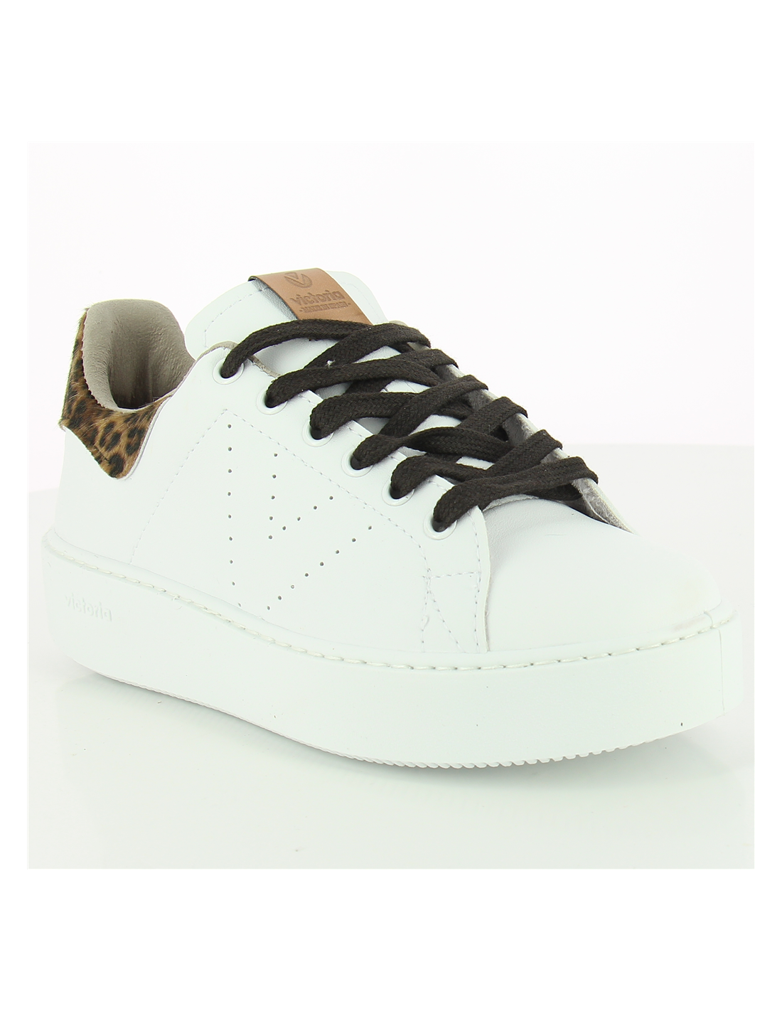 victoria Baskets de ville femme utopia vegana/animal print blanc