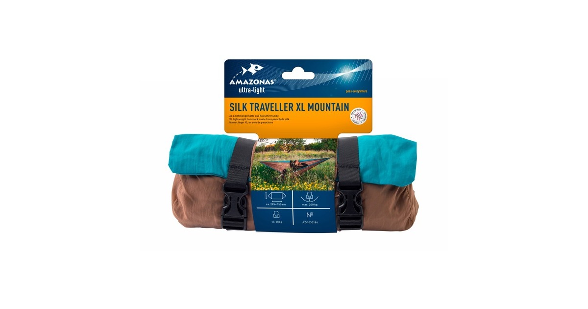 AmazonasSilk Traveller XL Mountain hangmat  (Bruin/turquoise)