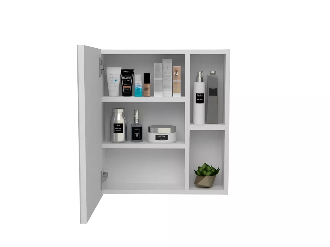 Armoire murale Labelle pour salle de bain, avec miroir et étagères résistantes, 45 cm L x 13,8 cm P x 49,7 cm A, blanc