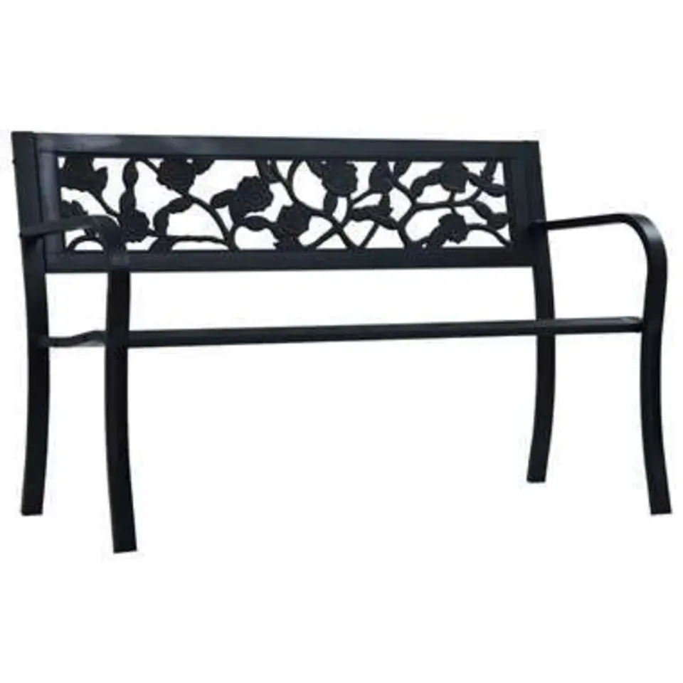 vidaXL - Tuinbank - Zwart - Metaal - 125 cm