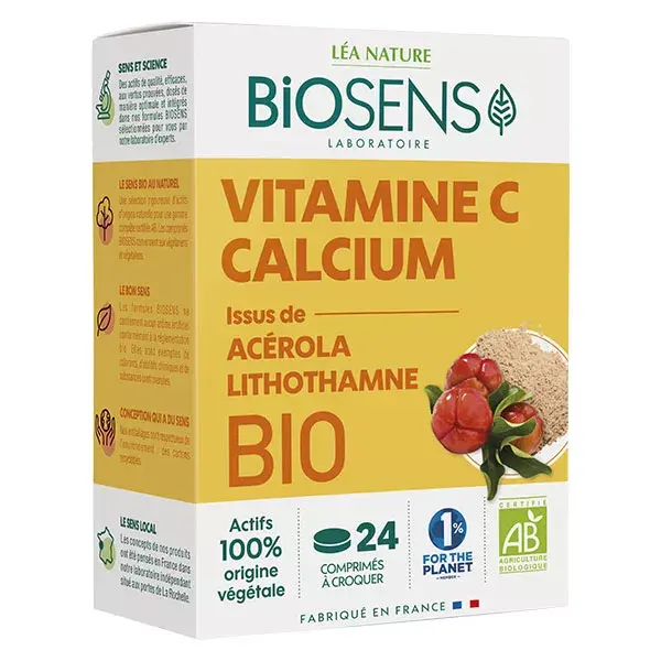 Biosens Vitamina C e Cálcio Orgânicos 24 comprimidos