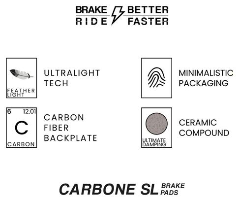 Paire de Plaquettes Ultralight AMP Carbone SL - Shimano Dura-Ace/Ultegra/XTR M9100 - Céramique