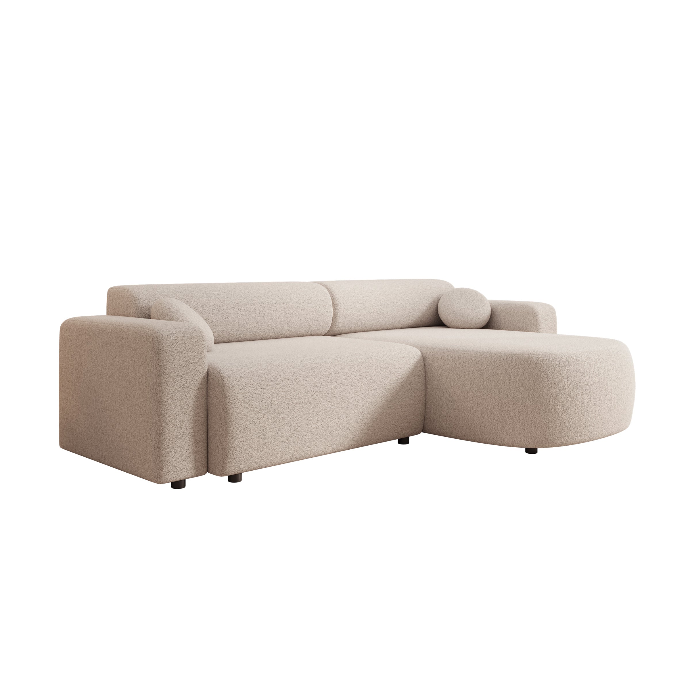 Tripp - Hoekbank 3-zits met slaapfunctie - Stof beige - Universeel