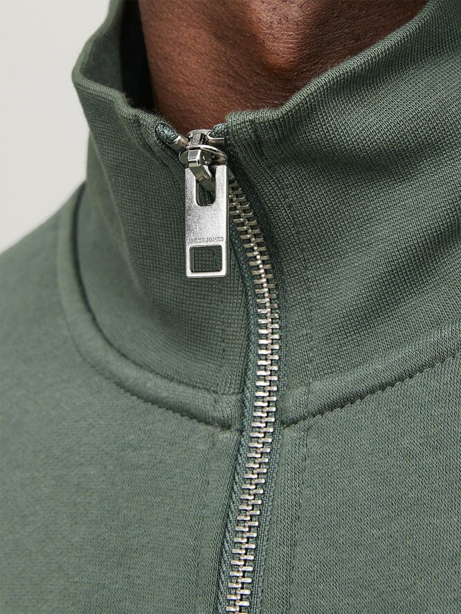Jack & Jones JORVESTERBRO SWEAT QUARTER ZIP HN N Laurel wreath