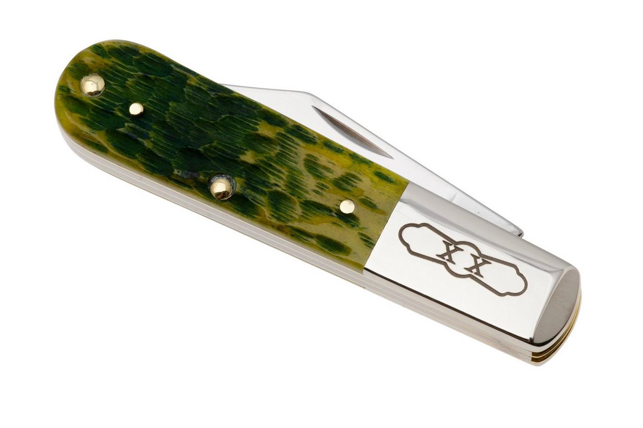 Case Barlow 27865, Green Apple Bone, Peach Seed Jig, 62009 1/2 SS zakmes