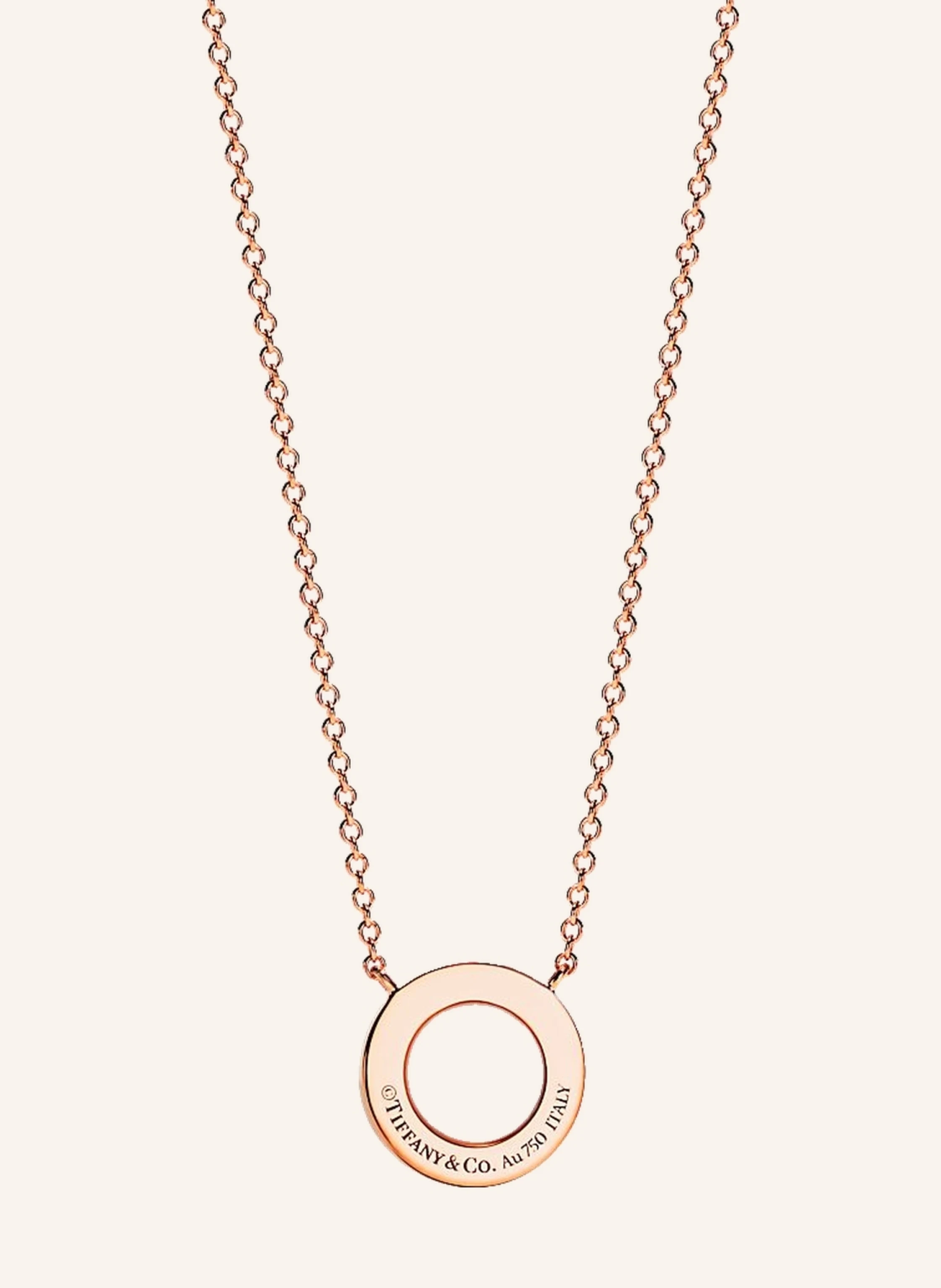 TIFFANY & Co. Tiffany T Circle HALSKETTE aus 18 Karat Roségold mit Diamanten und Perlmutt