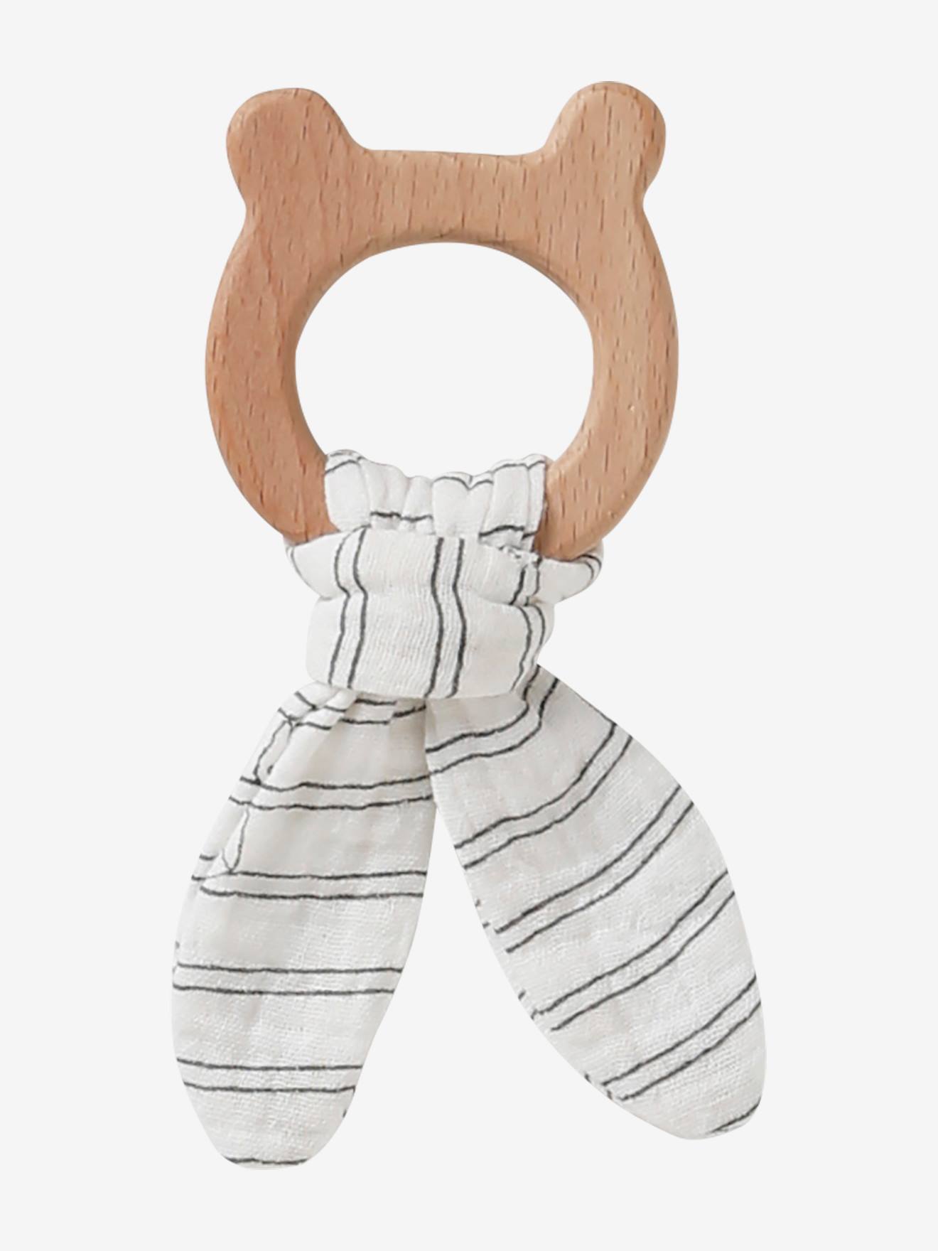 Conjunto para presente com 3 itens: pano + doudou + chocalho marrom