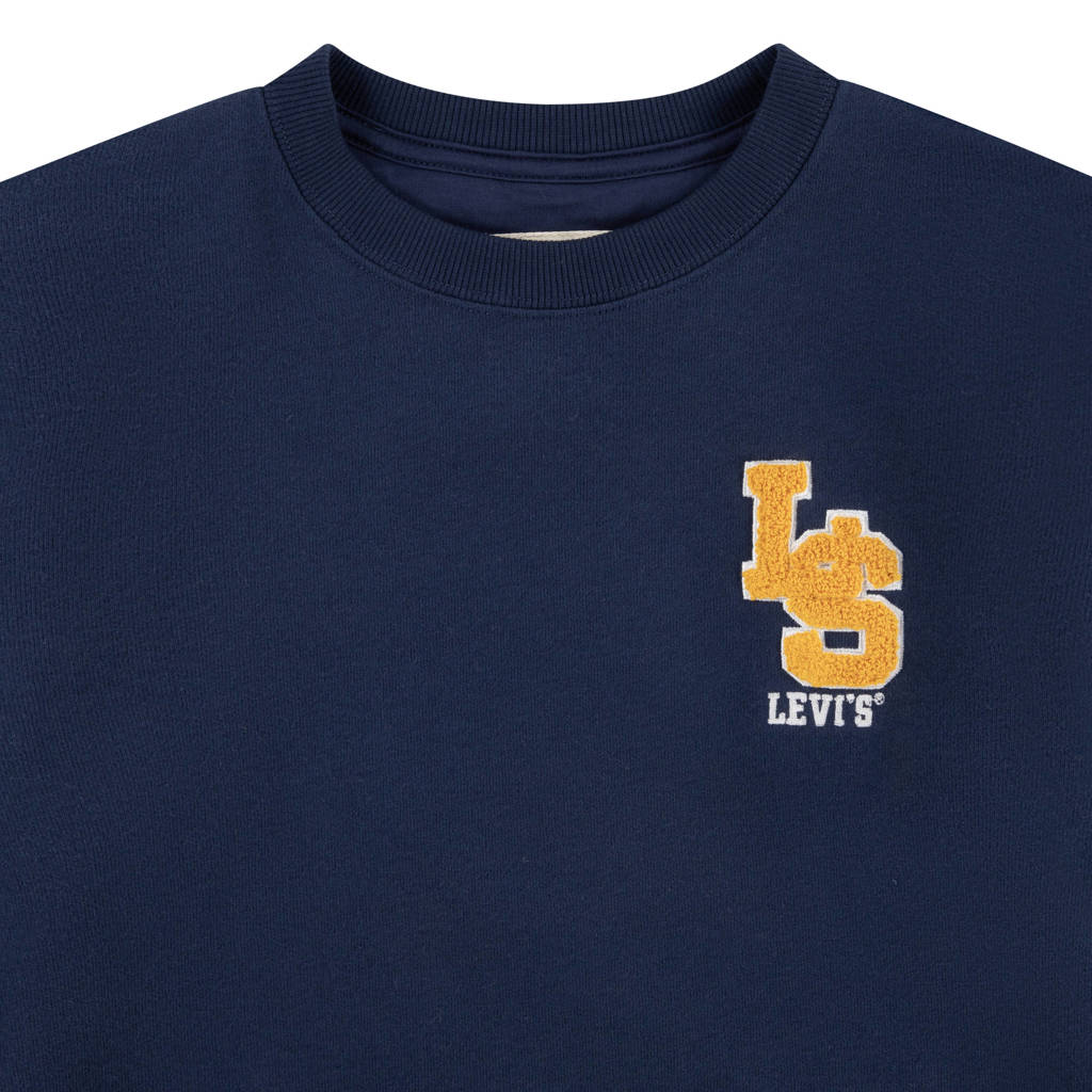 Levi's sweater MONOGRAM met printopdruk en borduursels donkerblauw