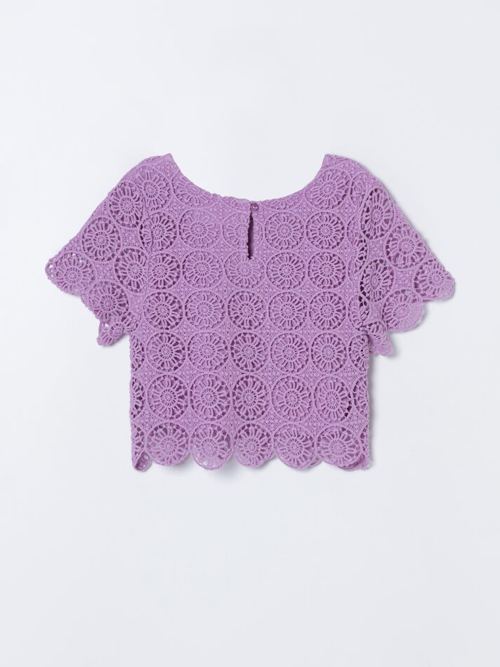 Blusa de crochê - Roxa