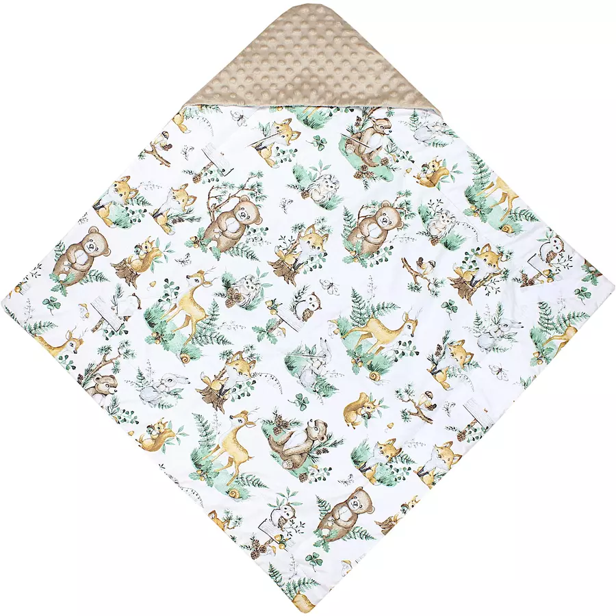 TupTam Baby Winter Einschlagdecke für Babyschale Wattiert grünbeige