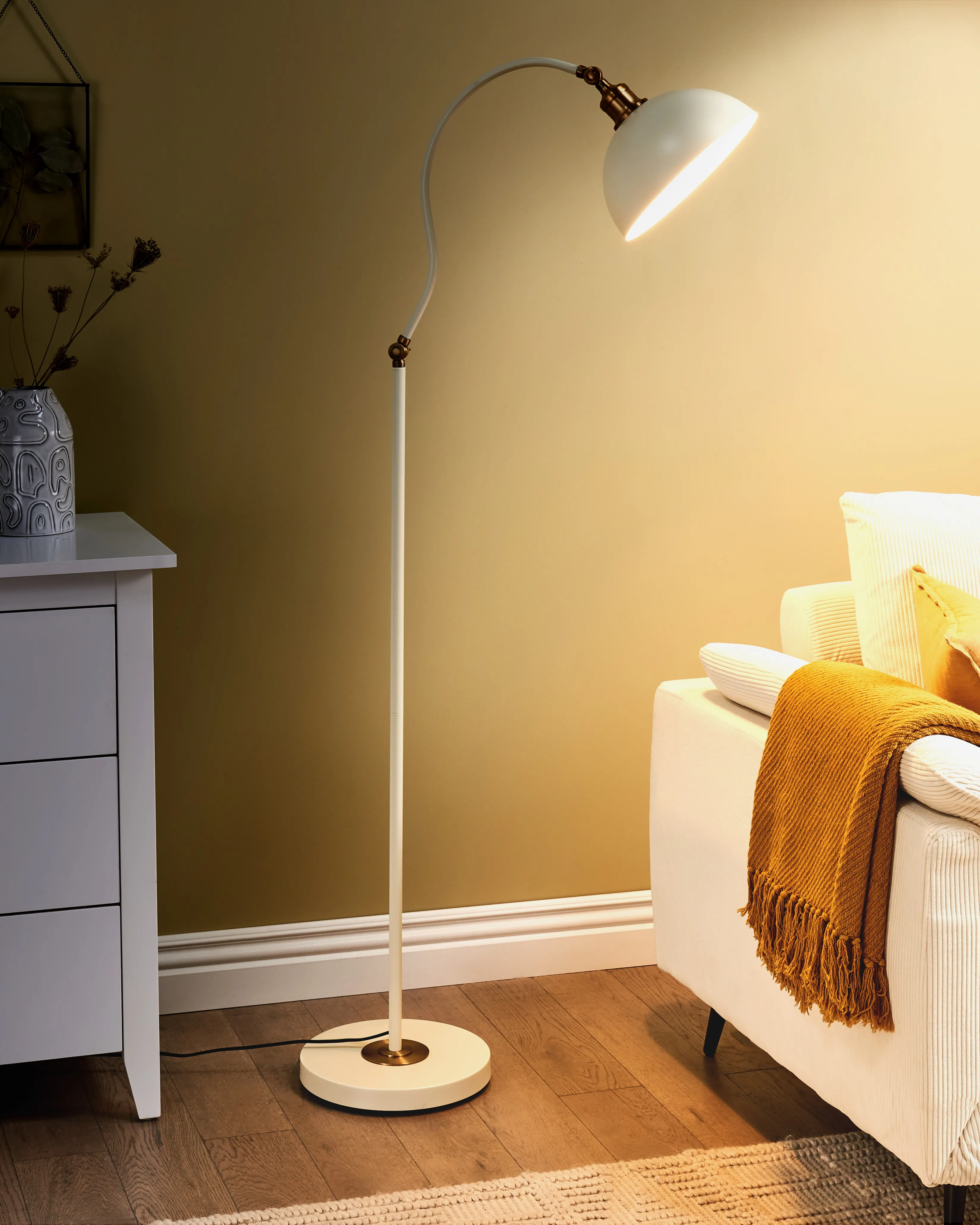 Staande lamp LENNON verstelbaar Metaal Lichtbeige
