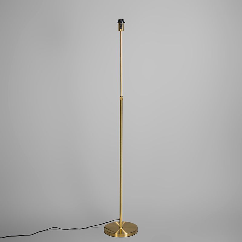 Vloerlamp goud/messing met kap zwart 45 cm verstelbaar - Parte