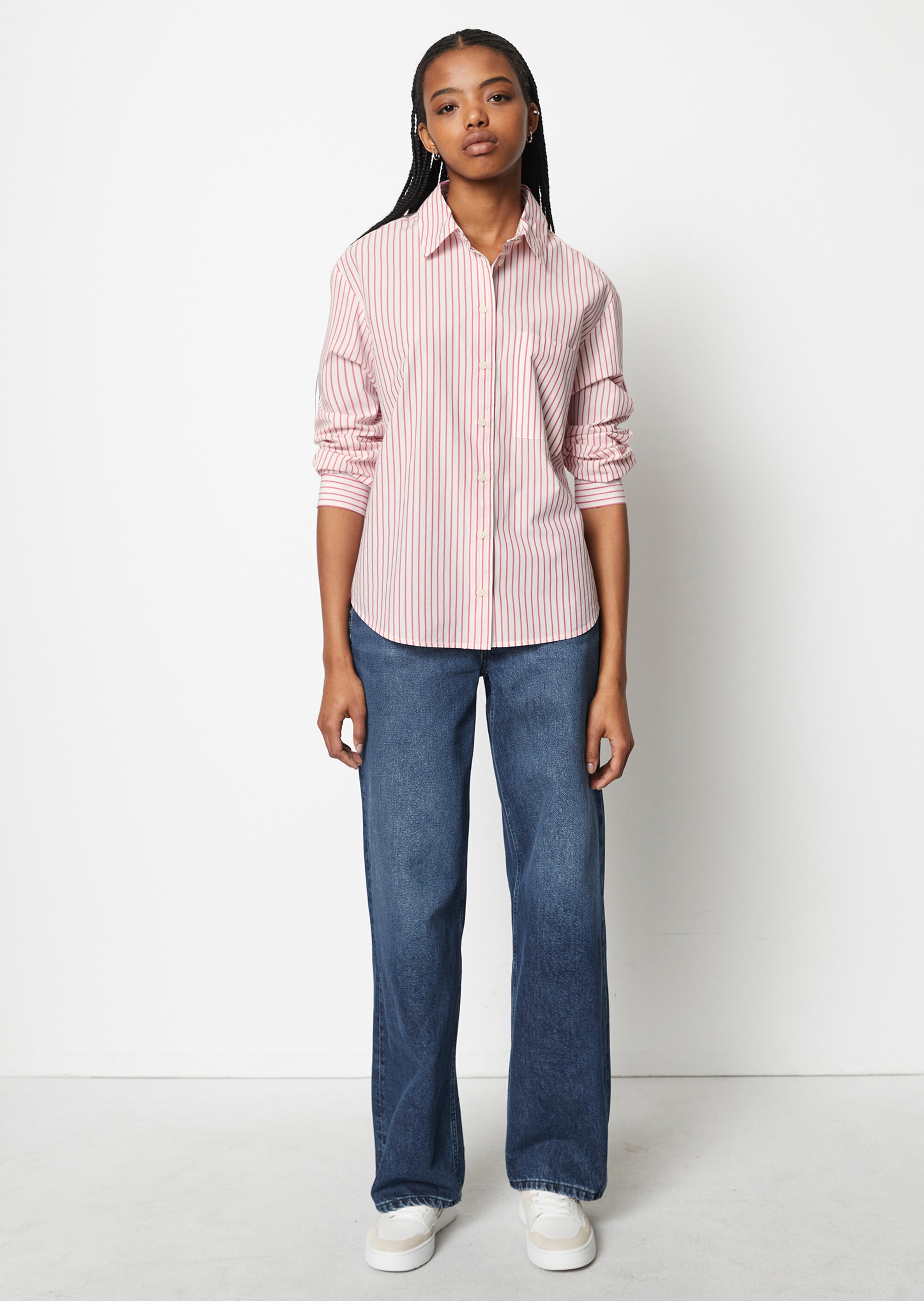 Streifen-Hemd loose aus reinem Organic Cotton