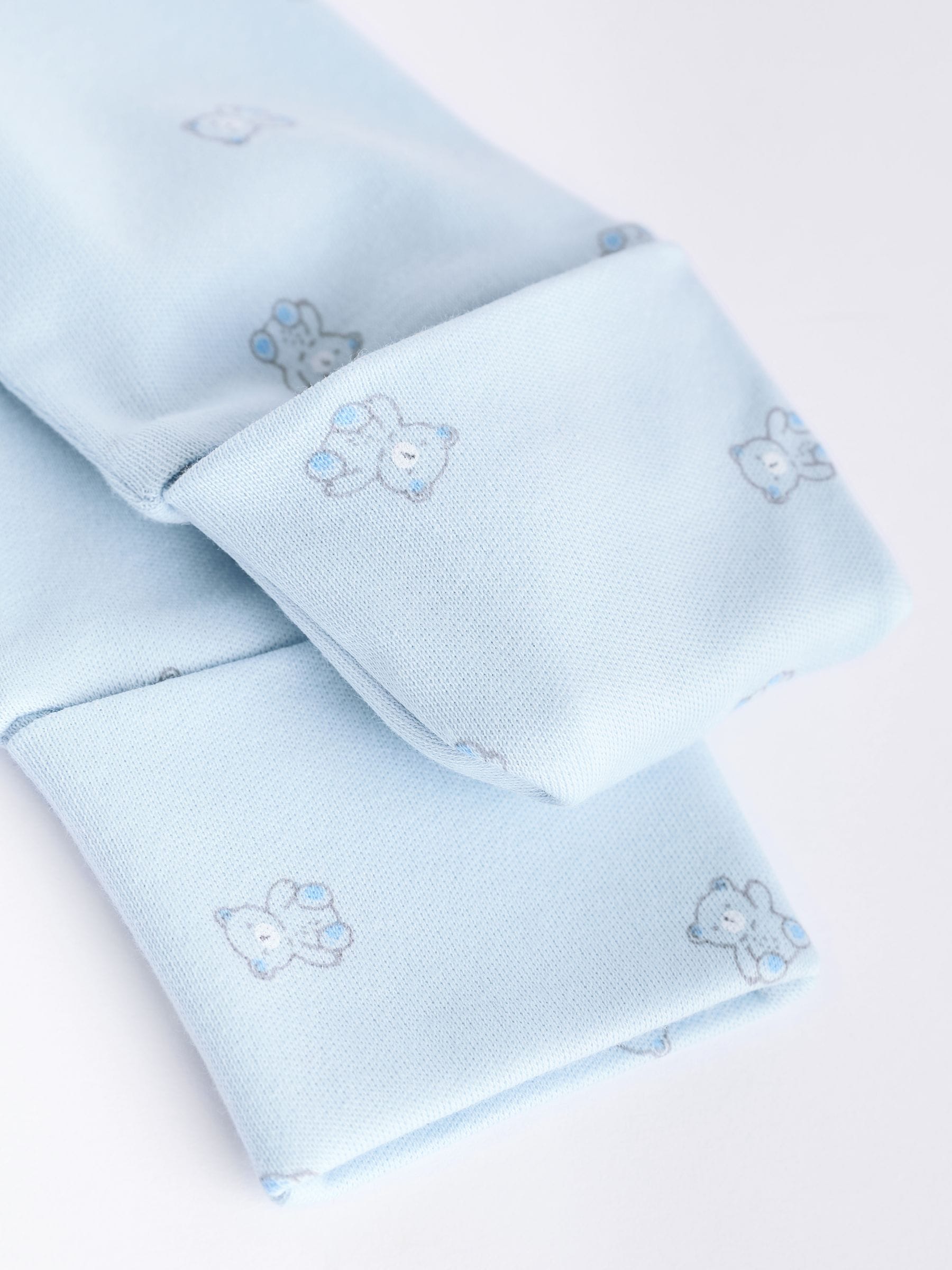 Blauw - Babypyjama met berenprint (0-2jr)