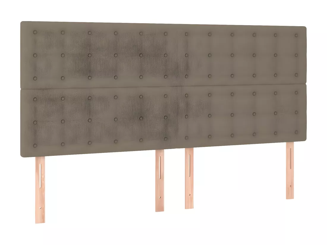Sommier tapissier et matelas et LED Taupe 200x200 cm Tissu