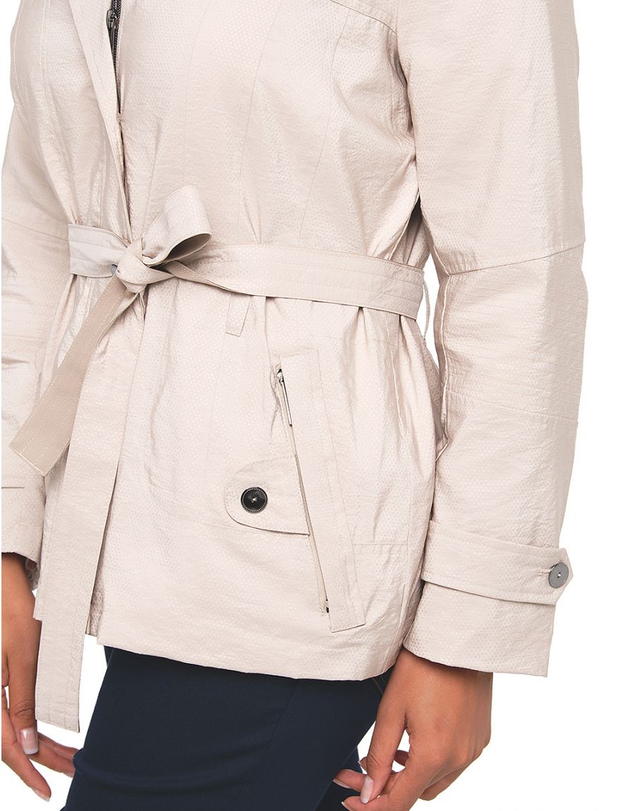 Parka mi-longue beige